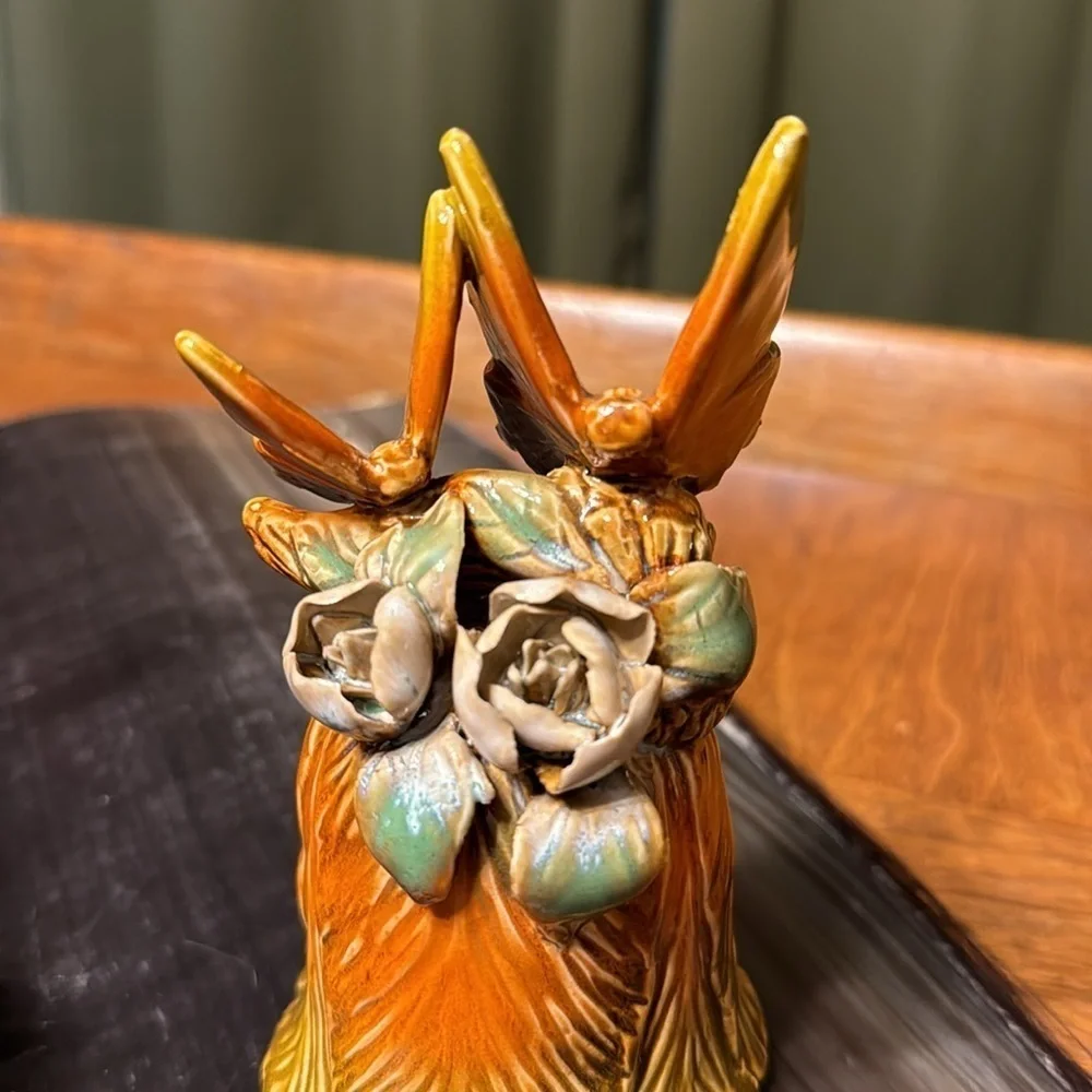 Vintage Ceramic Butterfly Bell Vintage Bohemian Fairy Fantasy Nympth Garden Bell